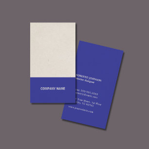 Modern Elegant Faux Kraft Paper Blue Consultant Business Card
