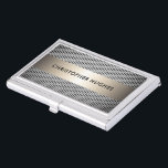 Modern Elegant Faux Metal Consultant Business Card Holder<br><div class="desc">Modern customisable business card holder with faux metal stripe and background. Elegant design,  perfect for consultant,  architecture or construction related professionals.</div>