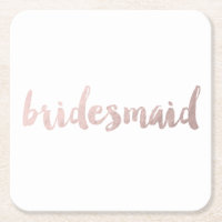 modern elegant faux rose gold bridesmaid text
