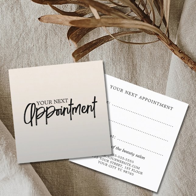 Modern Elegant Faux Silver Beauty Salon Appointment Card (Creator Uploaded)