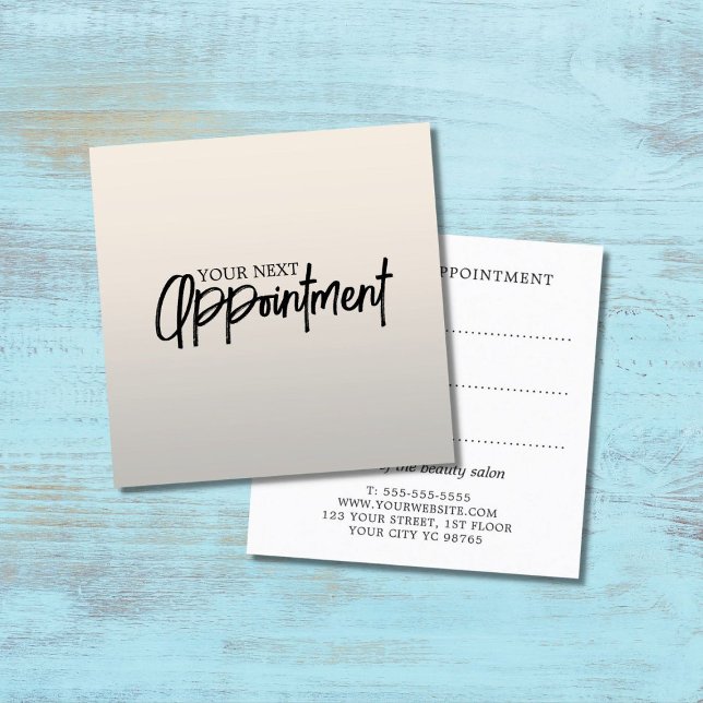 Modern Elegant Faux Silver Beauty Salon Appointment Card (Creator Uploaded)