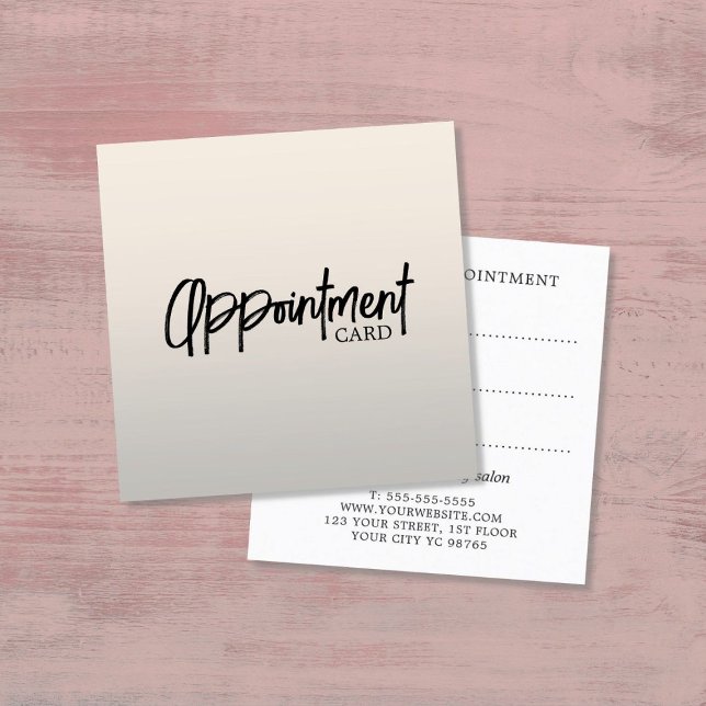 Modern Elegant Faux Silver Beauty Salon Appointment Card (Creator Uploaded)
