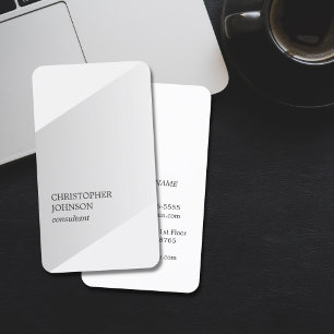 Modern Elegant Faux Silver Geometric Consultant Business Card