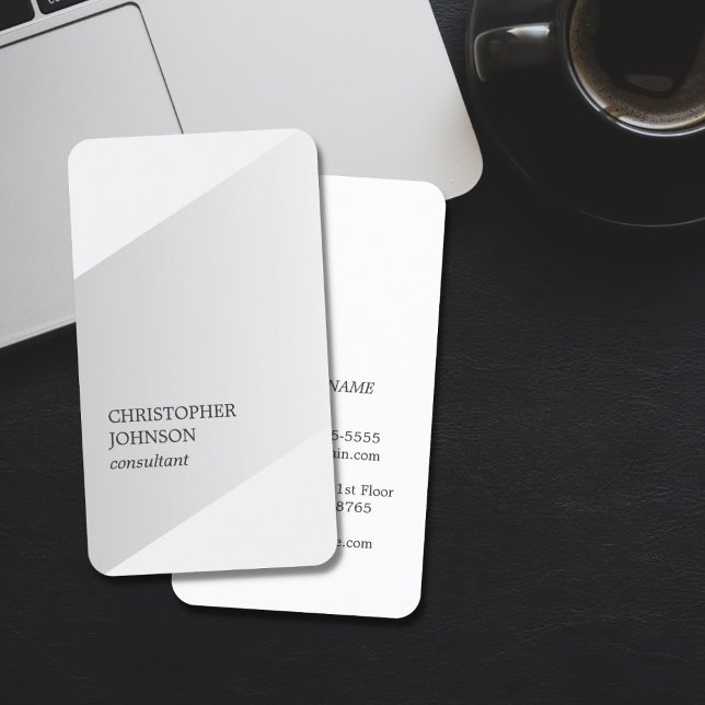 Modern Elegant Faux Silver Geometric Consultant Business Card (Creator Uploaded)