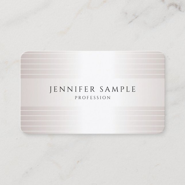 Modern Elegant Faux Silver Professional Template Business Card (Front)