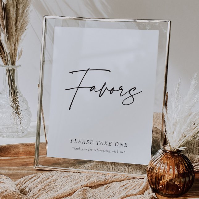 Modern Elegant Favours Sign Bridal Shower (Creator Uploaded)