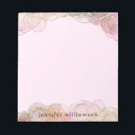 Modern Elegant Feminine Agate Stone Ink Pink Gold Notepad<br><div class="desc">Customisable name design with an abstract agate-like effect made with alcohol ink in pink,  mauve,  and gold colours.</div>