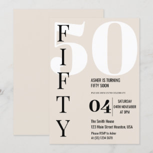 Modern Elegant FIFTY 50th Birthday Party Invitation