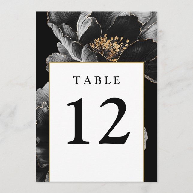 Modern Elegant Floral Chic Table Numbers (Front)