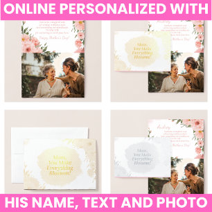 Modern Elegant Floral Foil Card