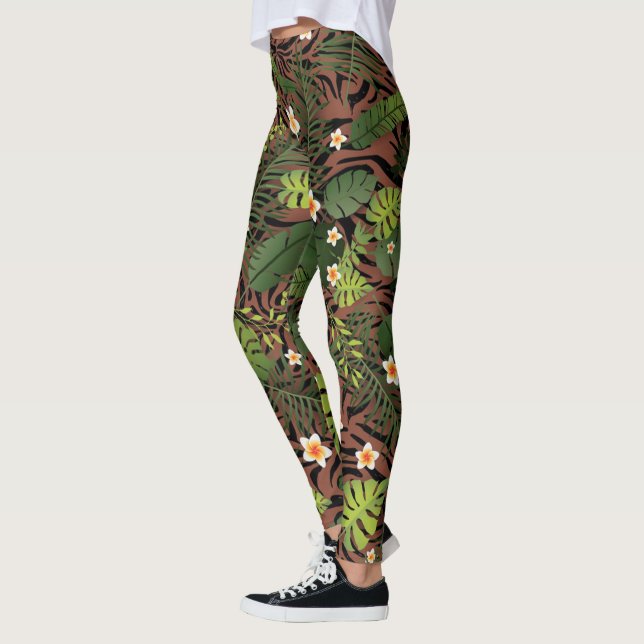 Modern Elegant Floral Leggings (Left)