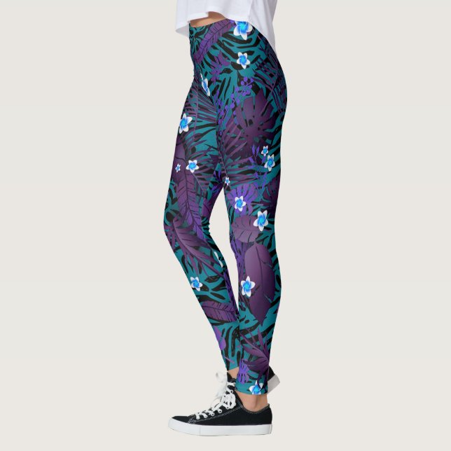 Modern Elegant Floral Leggings (Left)
