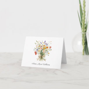 Modern Elegant Floral Note Card