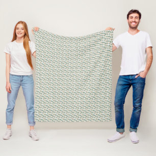 Modern Elegant Floral Pattern Fleece Blanket