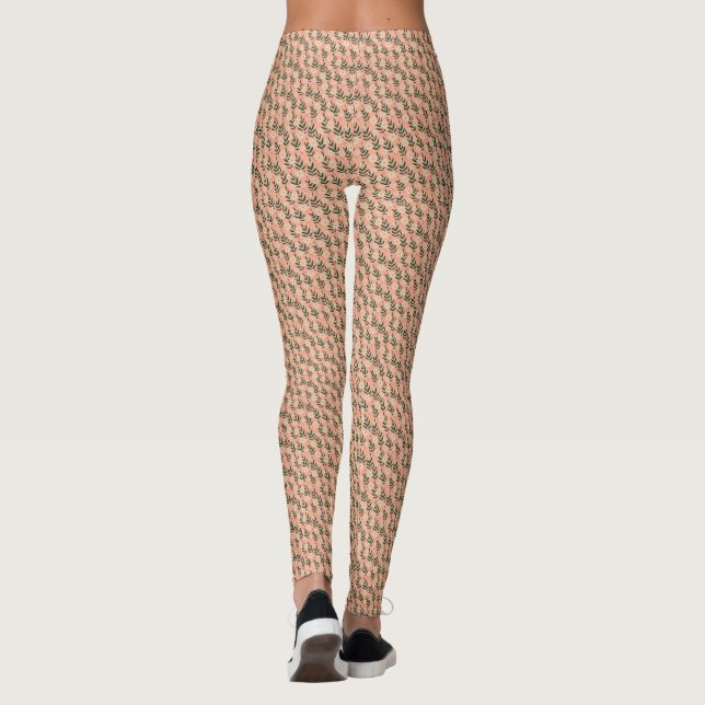 Modern Elegant Floral Pattern  Leggings (Back)