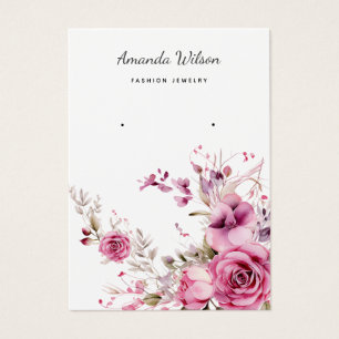 Modern Elegant floral pink watercolor display card