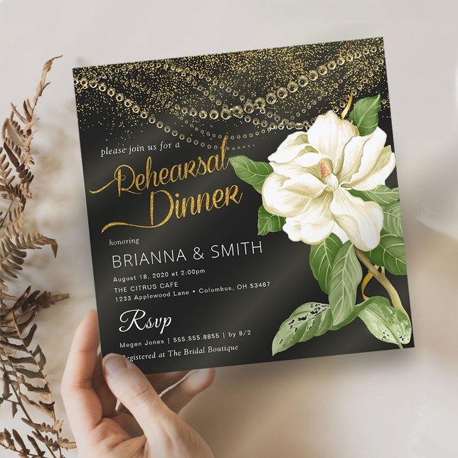 Modern Elegant Floral Rehearsal Dinner Invitation (Creator Uploaded)
