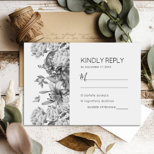 Modern Elegant Floral RSVP Card