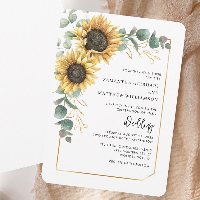Modern Elegant Floral Script Custom Wedding Invitation (Modern Elegant Floral Script Custom Wedding Invitation)