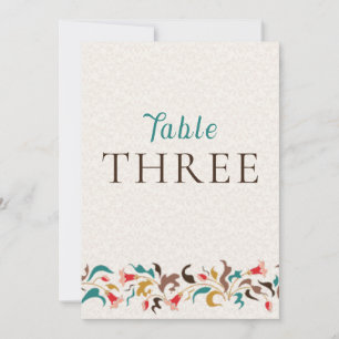 Modern Elegant Floral Wreath Wedding Table Number