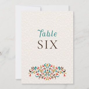 Modern Elegant Floral Wreath Wedding Table Number