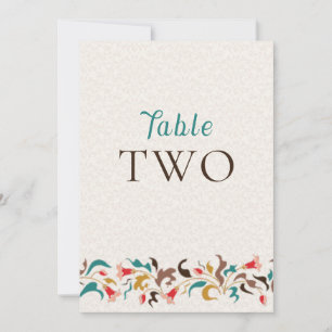 Modern Elegant Floral Wreath Wedding Table Number