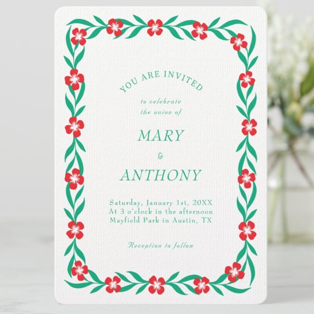 Modern Elegant Flower Wedding Invitation (Creator Uploaded)