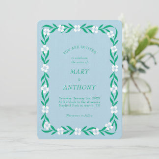 Modern Elegant Flower Wedding Invitation