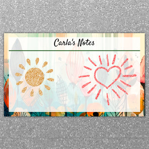 Modern Elegant Flowery Garden 10" x 6" Post-it Notes