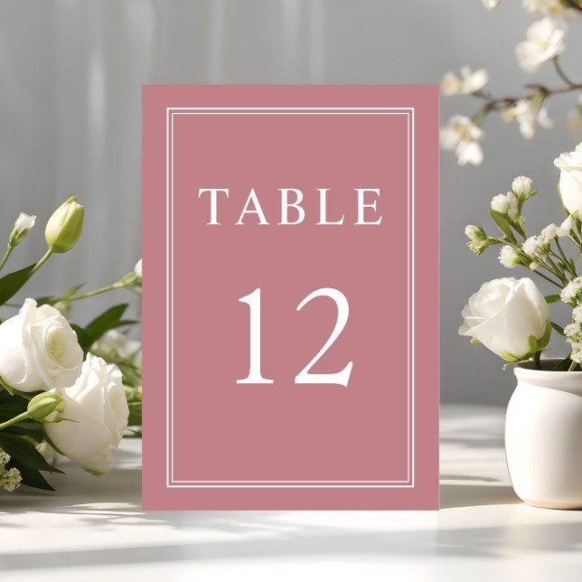 Modern Elegant Formal Dusty Rose Wedding Table Number (Modern Elegant Formal Dusty Rose Wedding Table Number)