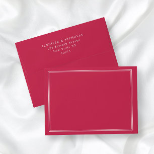 Modern Elegant Formal Magenta Address Wedding Envelope