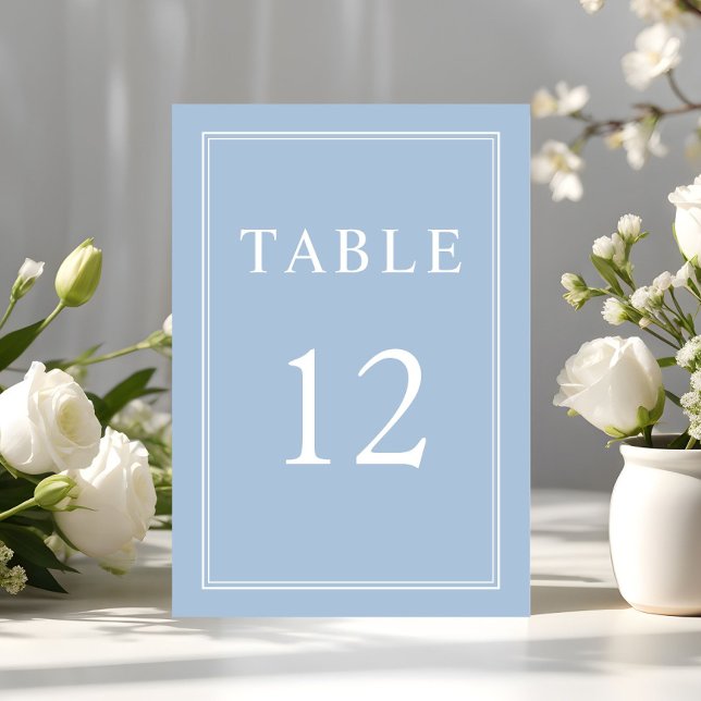 Modern Elegant Formal Powder Blue Wedding Table Number (Modern Elegant Formal Powder Blue Wedding Table Number)