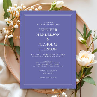 Modern Elegant Formal Purple Lavender Wedding Invitation