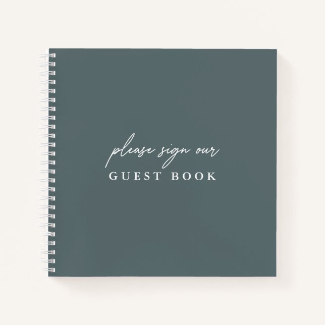 Modern Elegant Formal Wedding Guest Book (Front)