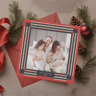 Modern Elegant Framed Photo Holiday Card