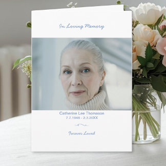 Modern Elegant Funeral Program With Photo
