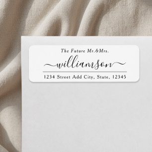 Modern Elegant Future Mr. and Mrs. Wedding Address Return Address Label
