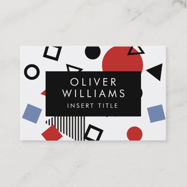 Modern Elegant Geometric Art Elegant Frame Custom Business Card (Front)