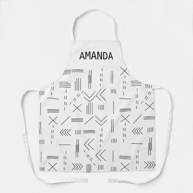 Modern Elegant Geometric Custom Personalised  Apron (Front)
