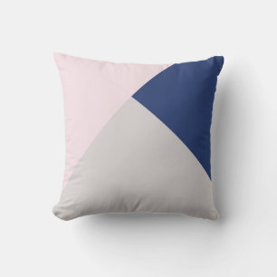 modern elegant geometric grey navy & pink cushion