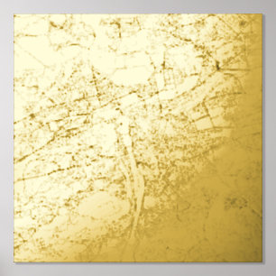 Modern Elegant Gift Map of Prague, Czech Republic Foil Prints