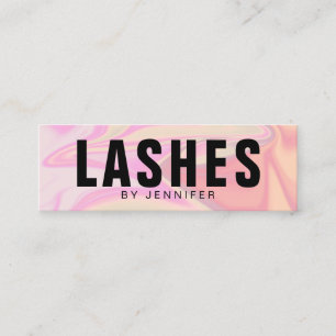 Modern elegant girl holographic lashes mini business card
