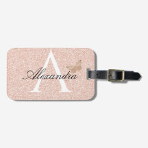 Modern Elegant Girly Blush pink Travel Monogram