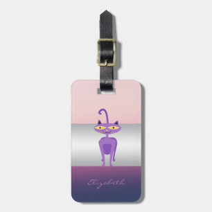 Modern Elegant Girly, Cat Luggage Tag