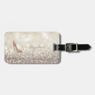 Modern Elegant Girly,  Glittery,Heel Luggage Tag