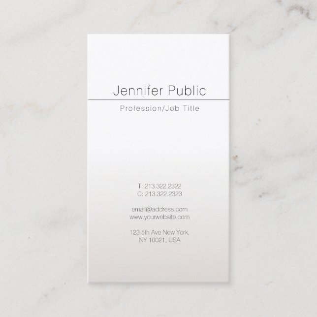 Modern Elegant Glamour Faux Silver Trendy Luxury Business Card (Front)
