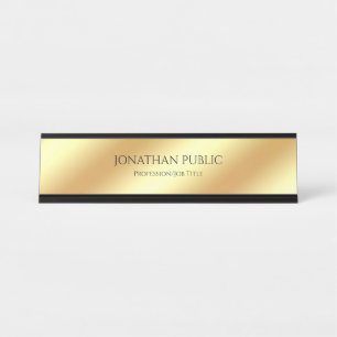 Modern Elegant Glamour Gold Look Professional Desk Name Plate