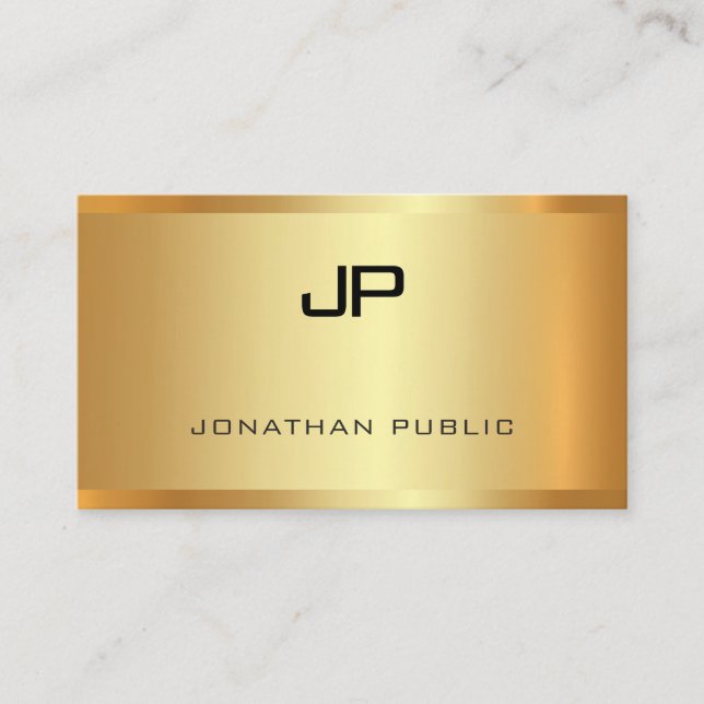 Modern Elegant Glamour Gold Look Template Luxury Business Card (Front)