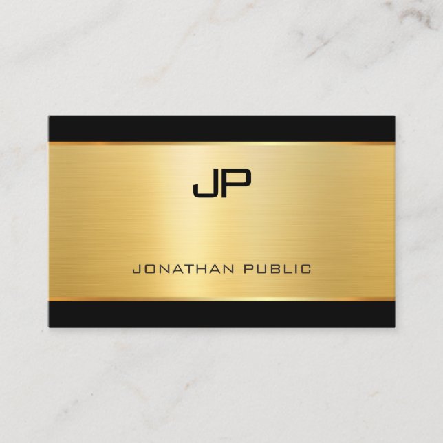 Modern Elegant Glamour Gold Luxurious Template Business Card (Front)