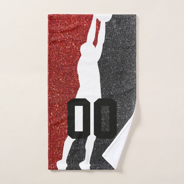 Modern Elegant Glitter College Basketball Sports  Bath Towel Set (Hand Towel)